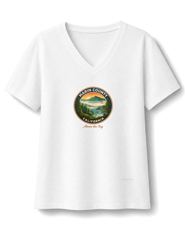 "Above the Fog" Women's Relaxed Jersey Short Sleeve V-Neck Tee