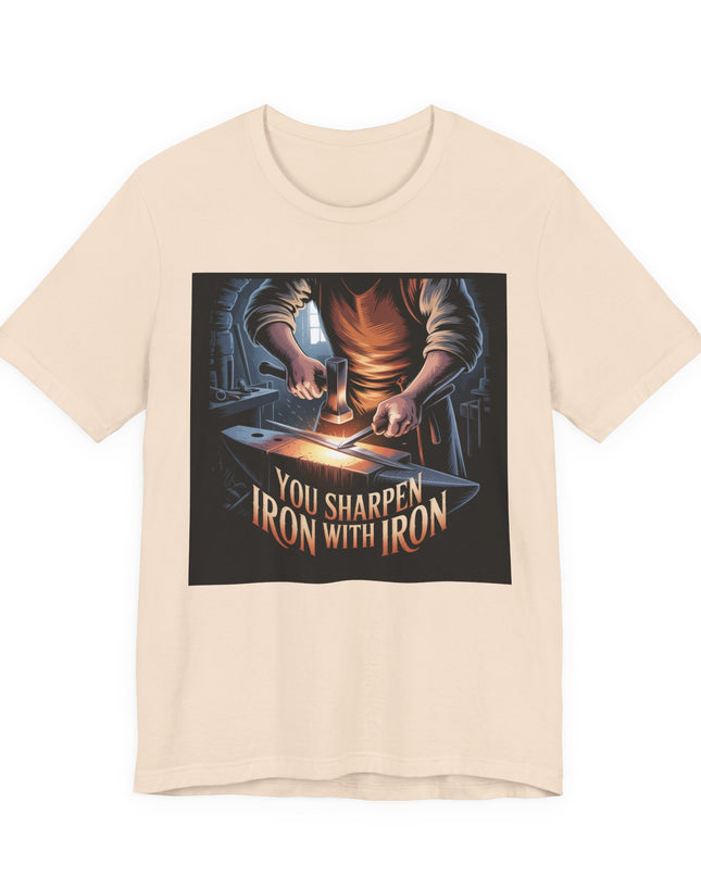"You sharpen iron with iron" Unisex Jersey Short Sleeve Tee