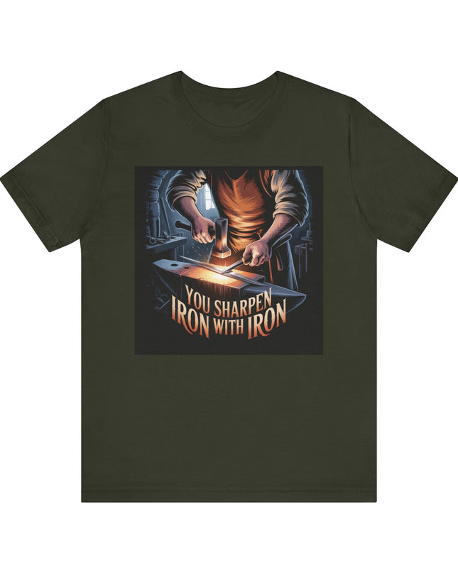 "You sharpen iron with iron" Unisex Jersey Short Sleeve Tee