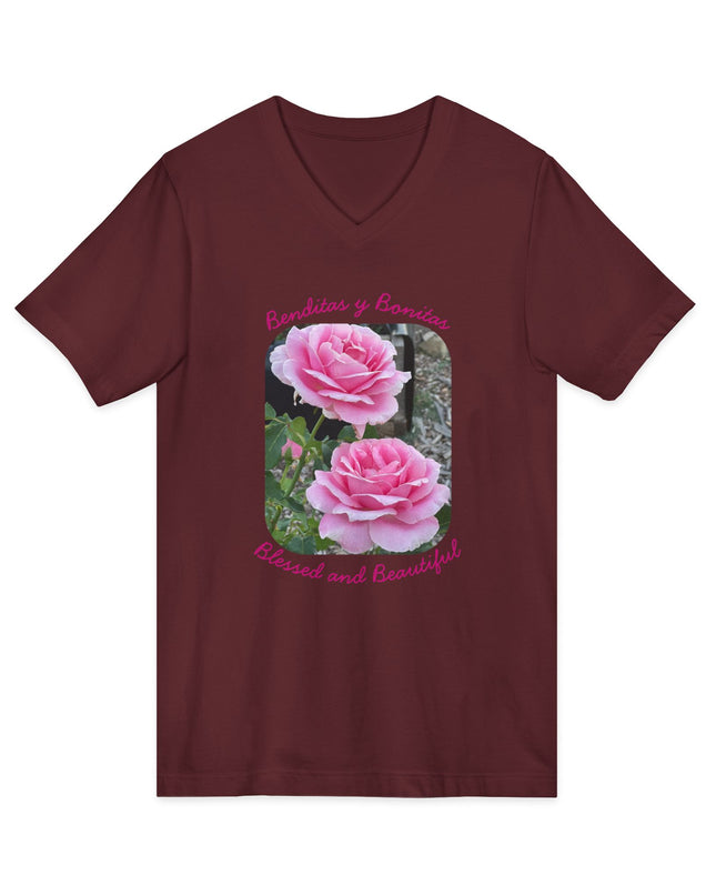 "Blessed and Beautiful" Ladies' V-Neck T-Shirt