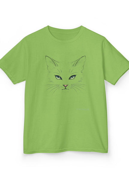 "Cat Face Sketch" Kids Heavy Cotton Tee