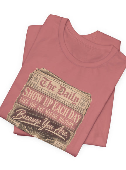 "Show Up Each Day" Unisex Jersey Short Sleeve Tee