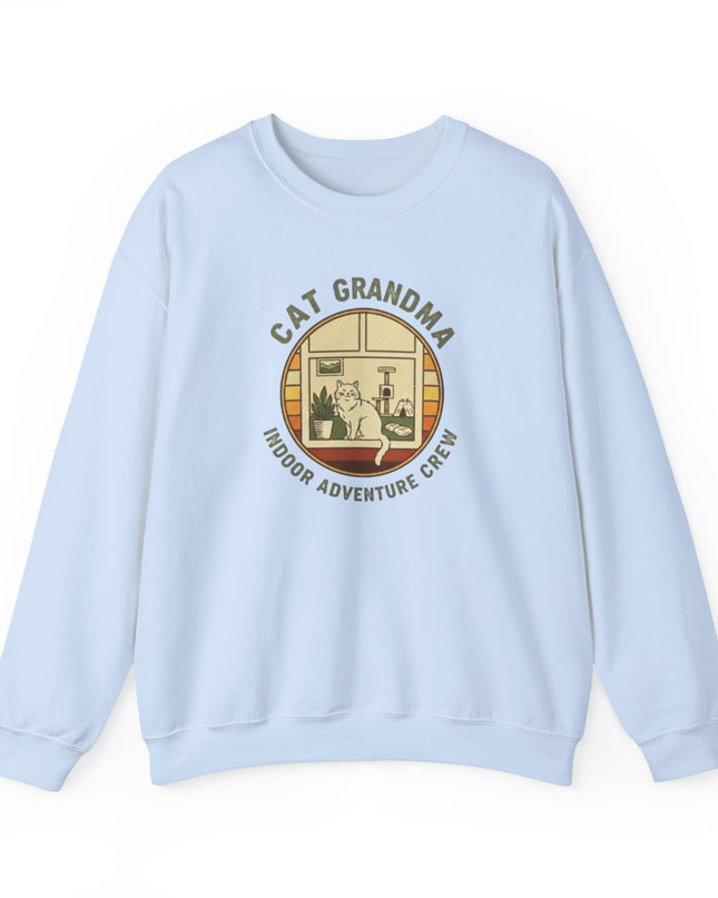 "Cat Grandma Indoor Adventure Crew" Unisex Adult Crewneck Sweatshirt