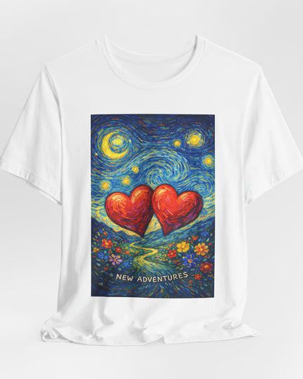 "Valentine's Day, New Adventures - Vincent Van Gogh Style" Unisex Jersey Short Sleeve Tee