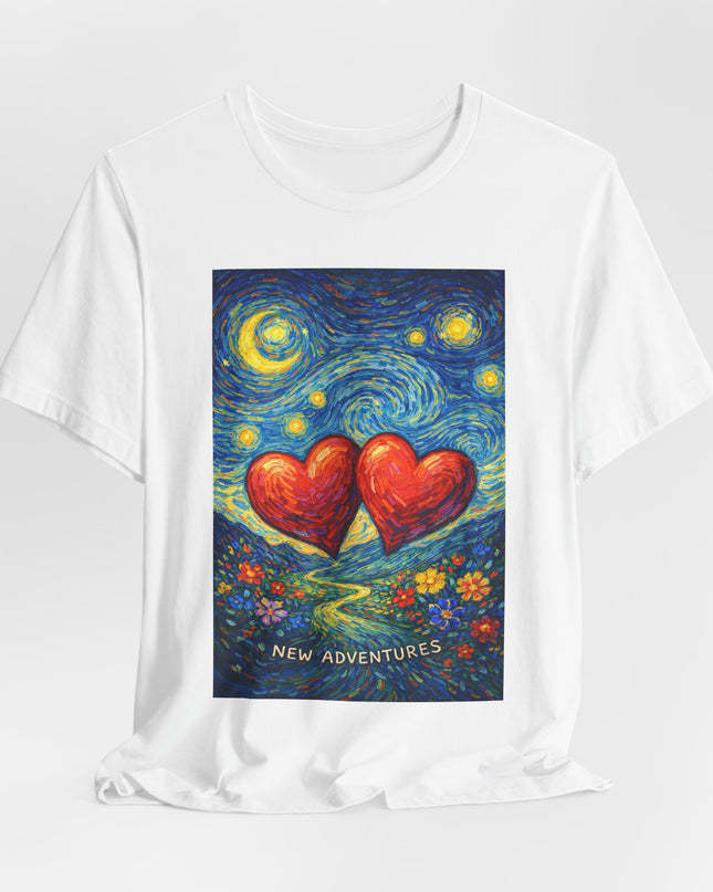 "Valentine's Day, New Adventures - Vincent Van Gogh Style" Unisex Jersey Short Sleeve Tee