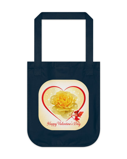 "Happy Valentine's Day" Organic Canvas Tote Bag