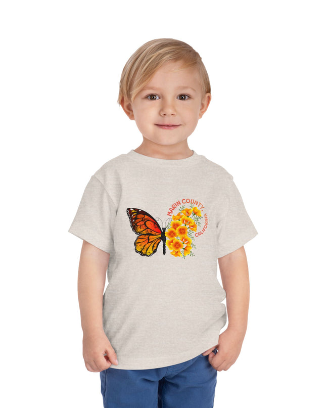 "Butterflies and Poppies Marin County, California" Toddler Short Sleeve Tee