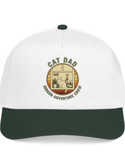 "Cat Dad Indoor Adventure Crew" Mid Profile Baseball Cap