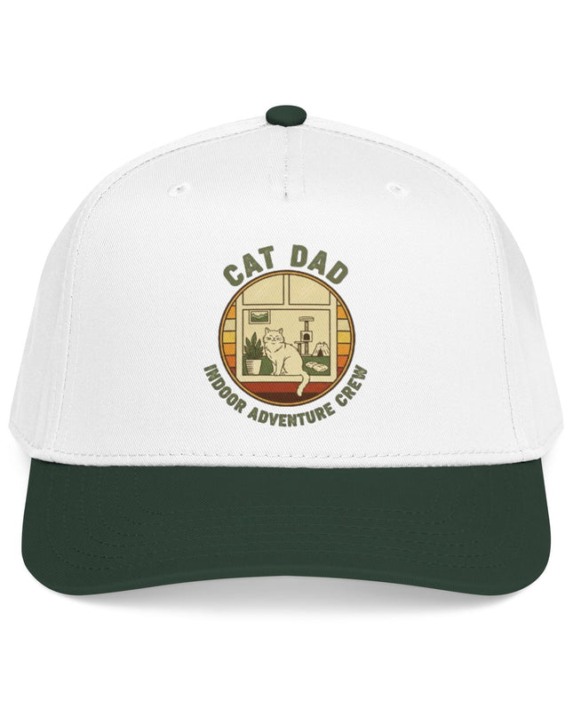 "Cat Dad Indoor Adventure Crew" Mid Profile Baseball Cap
