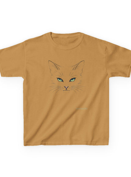 "Cat Face Sketch" Kids Heavy Cotton Tee
