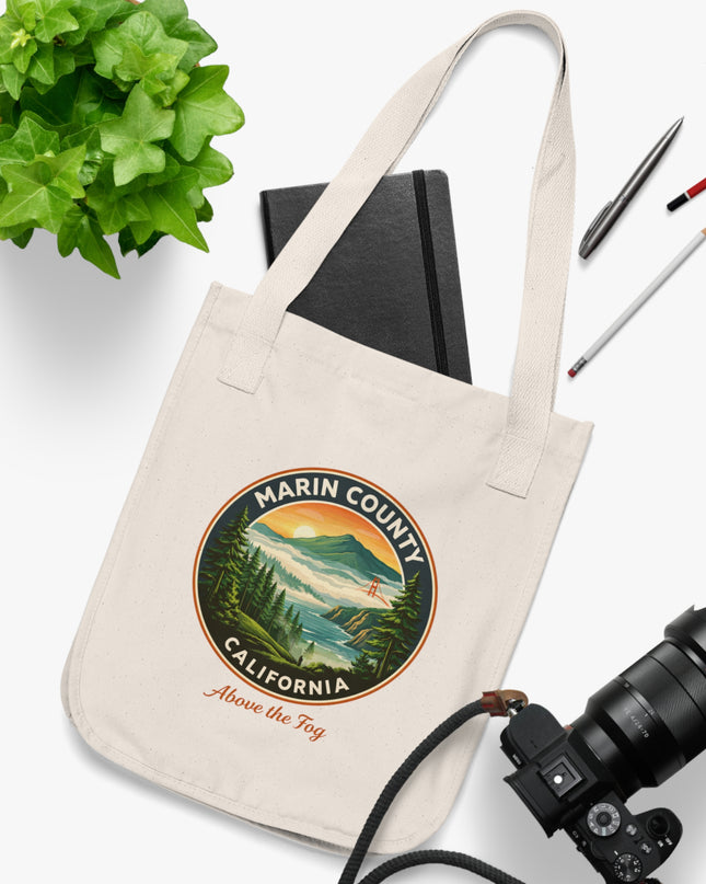 "Marin County, Above the Fog" Organic Canvas Tote Bag