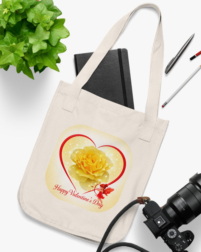 "Happy Valentine's Day" Organic Canvas Tote Bag