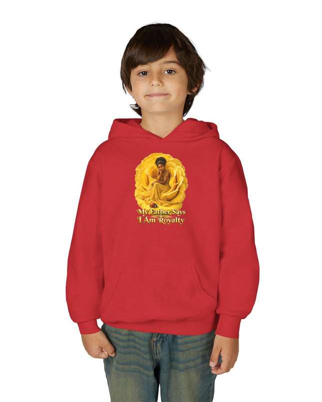 "My Father Says I am Royalty" Youth Heavy Blend Hooded Sweatshirt