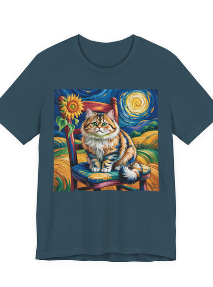 "Cat - Vincent Van Gogh style" V.1 Unisex Jersey Short Sleeve Tee