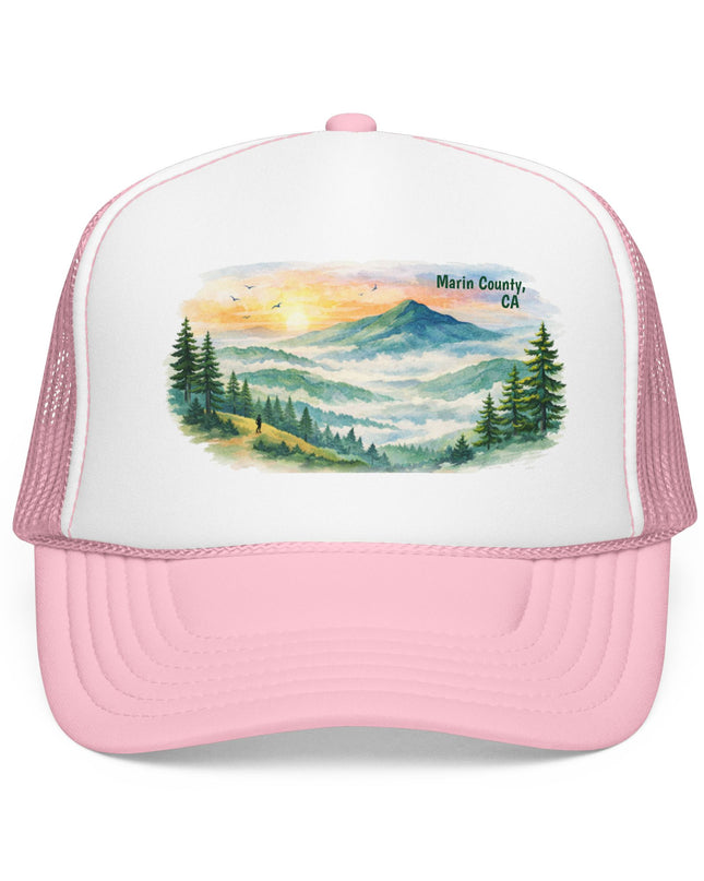 "Marin County, Where the Hills Meet the Sky" Foam Trucker Hat