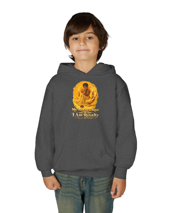"My Mother Says I am Royalty" Youth Heavy Blend Hooded Sweatshirt