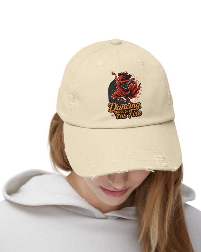 "Dancing through the fire" Unisex Distressed Cap