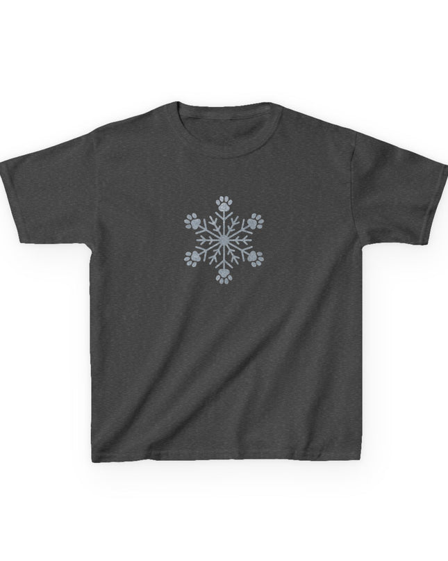 "Snowflake with Paws" Kids Heavy Cotton Tee