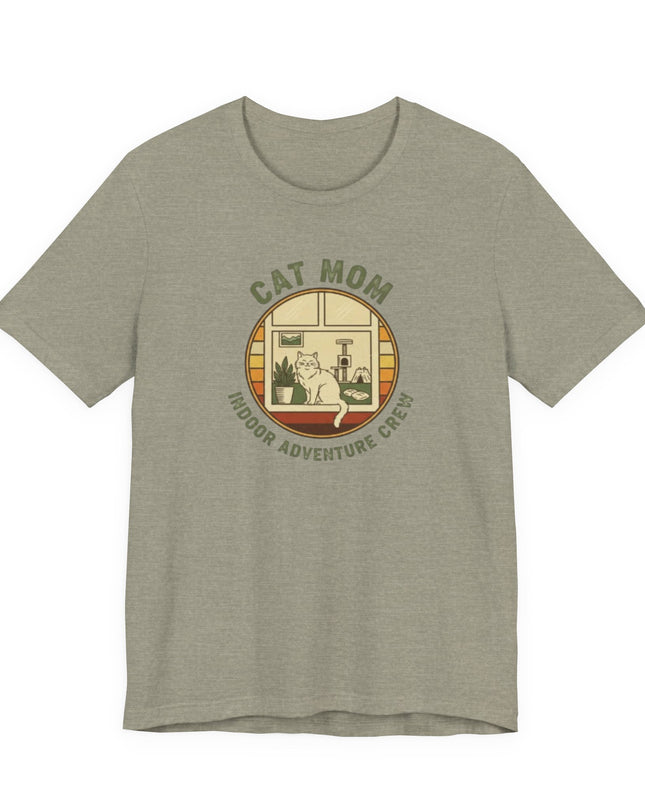 "Cat Mom Indoor Adventure Crew" Unisex Jersey Short Sleeve Tee
