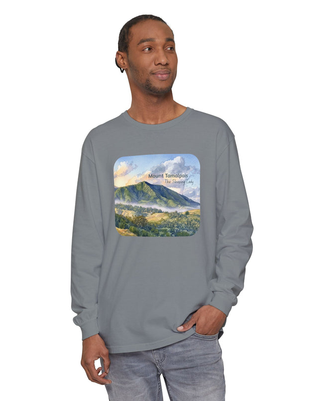 "Mount Tamalpais, the Sleeping Lady" Unisex Garment-dyed Long Sleeve T-Shirt