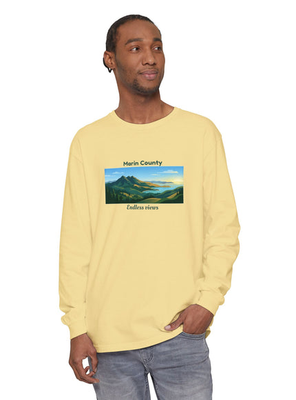 "Marin County - Endless Views" Unisex Garment-dyed Long Sleeve T-Shirt