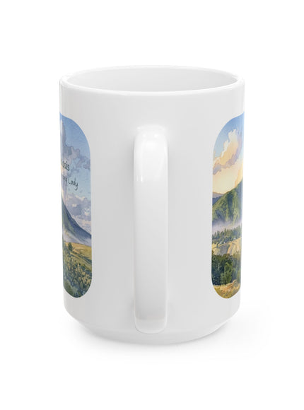 "Mount Tamalpais, the Sleeping Lady" Ceramic Mug, (11oz, 15oz)