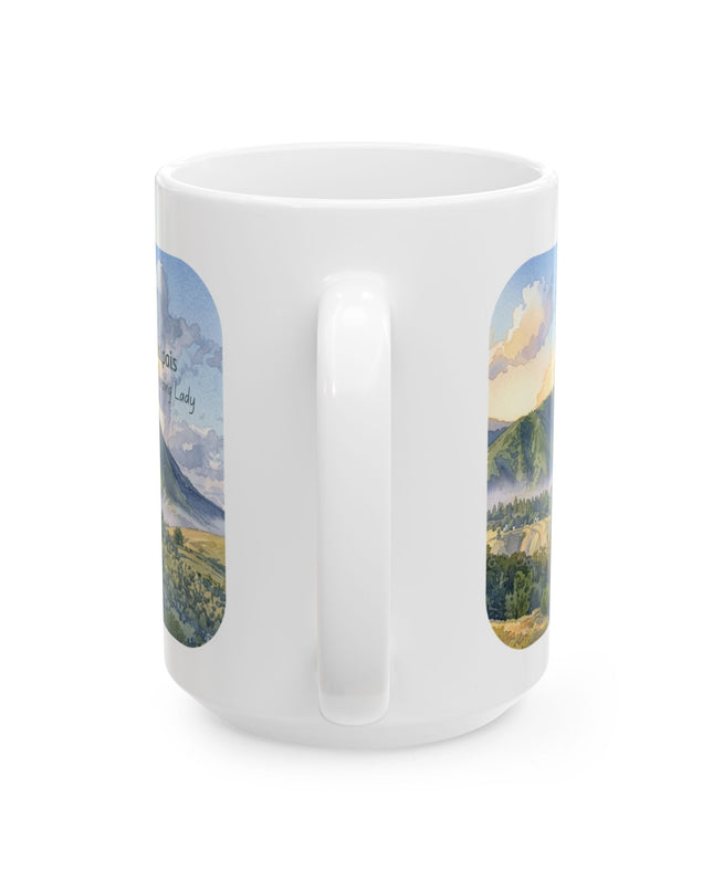 "Mount Tamalpais, the Sleeping Lady" Ceramic Mug, (11oz, 15oz)