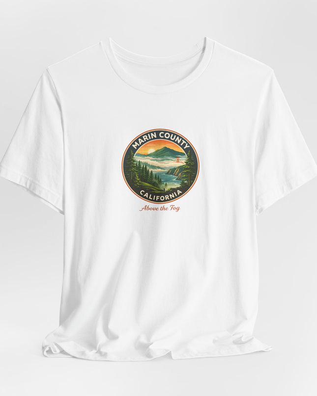 "Marin County, Above the Fog" Unisex Jersey Short Sleeve Tee