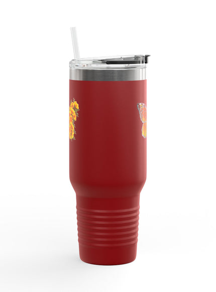 "Butterfly Poppies" Insulated Travel Mug, 40oz