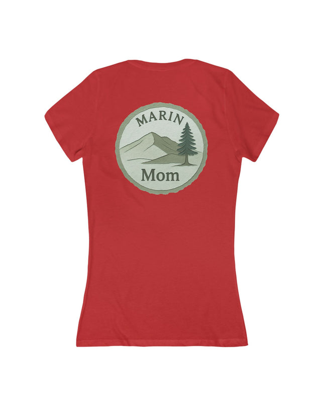 "Marin Mom" Women's Jersey Short Sleeve Deep V-Neck Tee