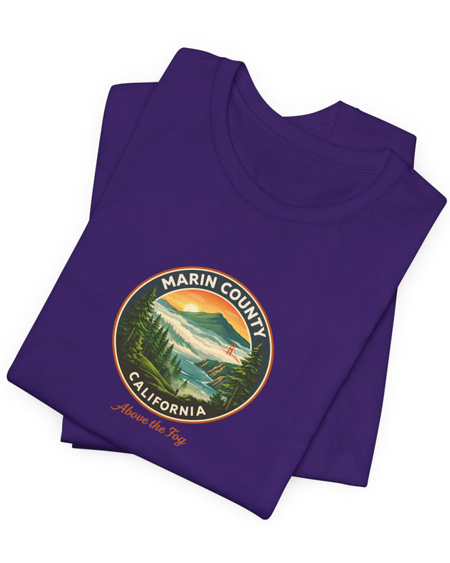 "Marin County, Above the Fog" Unisex Jersey Short Sleeve Tee