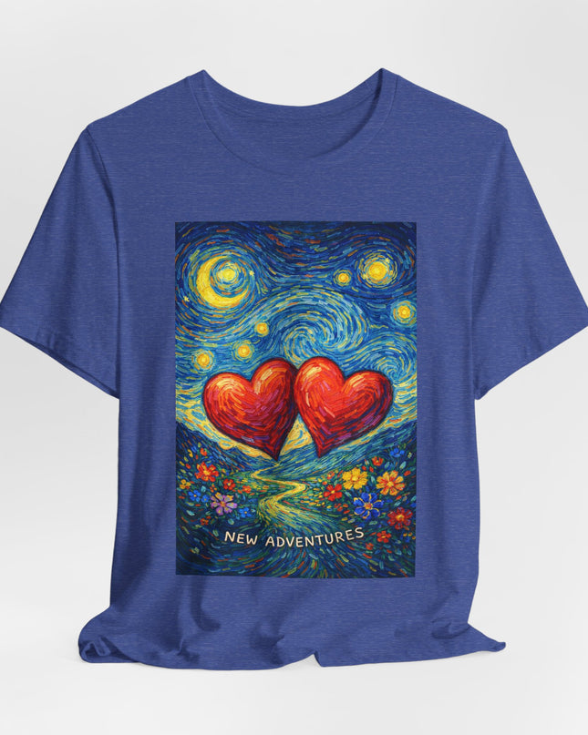 "Valentine's Day, New Adventures - Vincent Van Gogh Style" Unisex Jersey Short Sleeve Tee