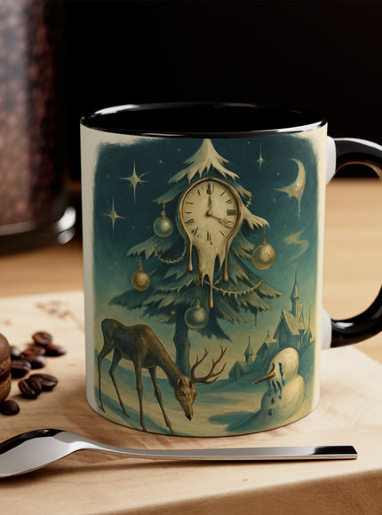 "Classic Christmas Scene (Salvador Dali Style)"  Accent Mug