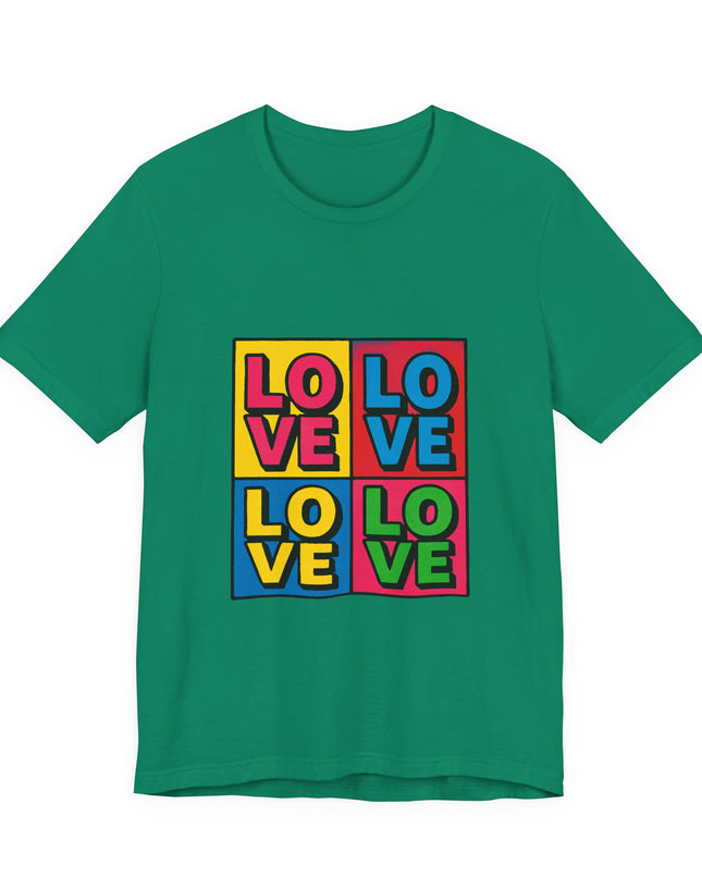 "Love, (Andy Warhol style)" Unisex Jersey Short Sleeve Tee