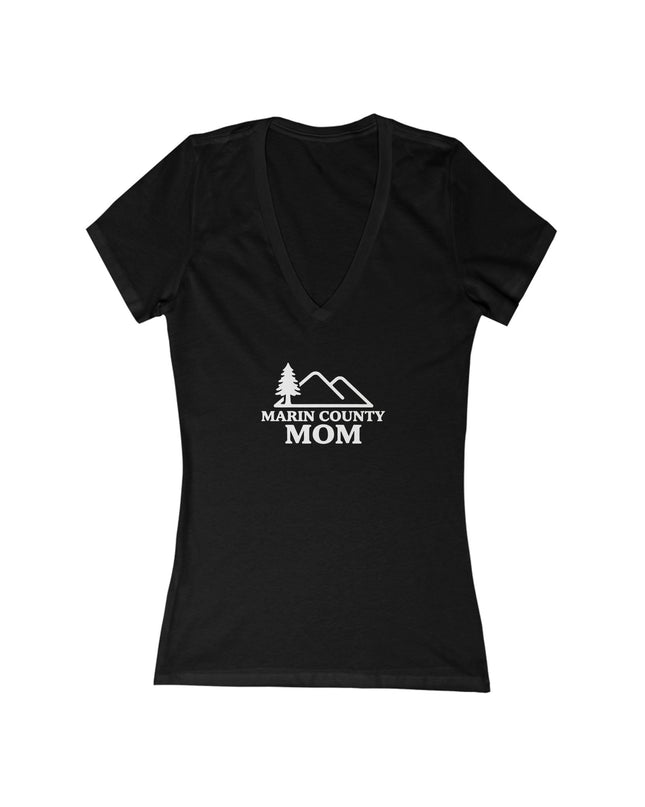 "Marin County Mom" Women's Jersey Short Sleeve Deep V-Neck Tee