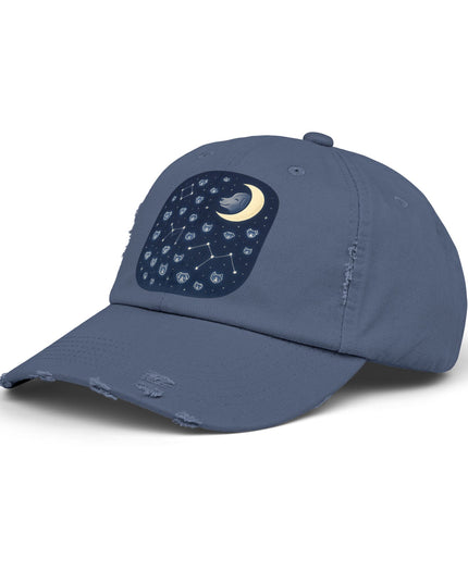 "Dog in the constellations" Unisex Distressed Cap