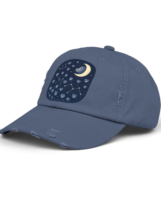 "Dog in the constellations" Unisex Distressed Cap