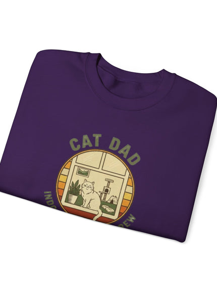 "Cat Dad Indoor Adventure Crew" Unisex Adult Sweatshirt