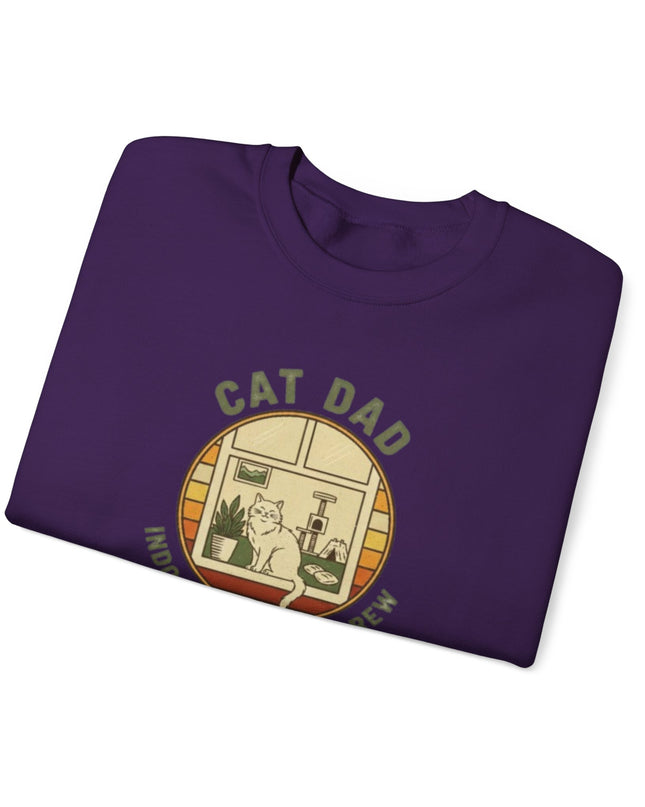 "Cat Dad Indoor Adventure Crew" Unisex Adult Sweatshirt