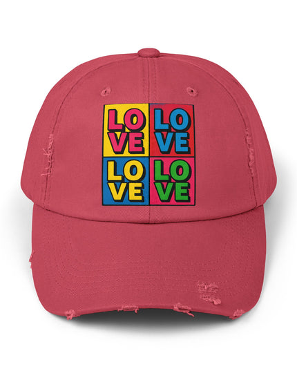 "Love (Andy Warhol style)"Unisex Distressed Cap