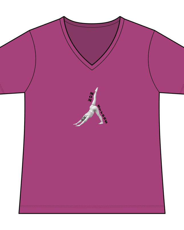 "Mom Strong Pilates" Women's Relaxed Jersey Short Sleeve V-Neck Tee