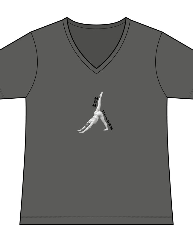 "Mom Strong Pilates" Women's Relaxed Jersey Short Sleeve V-Neck Tee