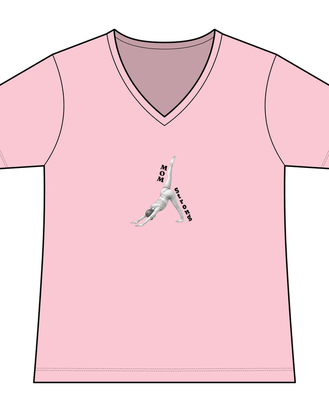 "Mom Strong Pilates" Women's Relaxed Jersey Short Sleeve V-Neck Tee