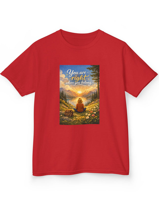 "You Are Right Where You Belong" Kids Heavy Cotton Tee