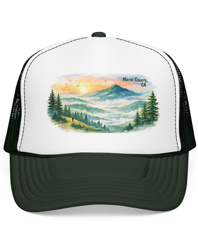 "Marin County, Where the Hills Meet the Sky" Foam Trucker Hat
