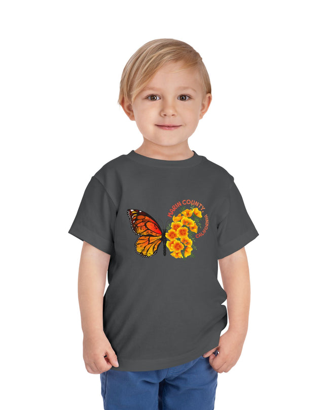 "Butterflies and Poppies Marin County, California" Toddler Short Sleeve Tee