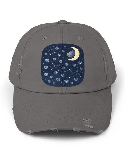 "Dog in the constellations" Unisex Distressed Cap