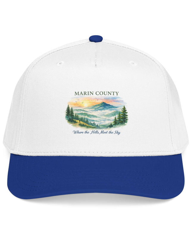 "Marin County, Where the Hills Meet the Sky" Mid Profile Baseball Cap