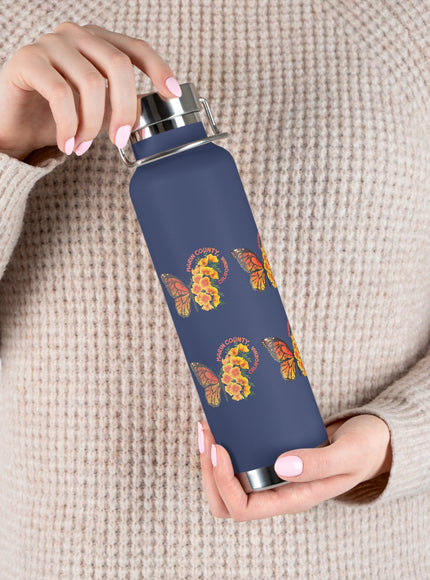 "Butterflies and Poppies Marin County, California" Copper Vacuum Insulated Bottle, 22oz
