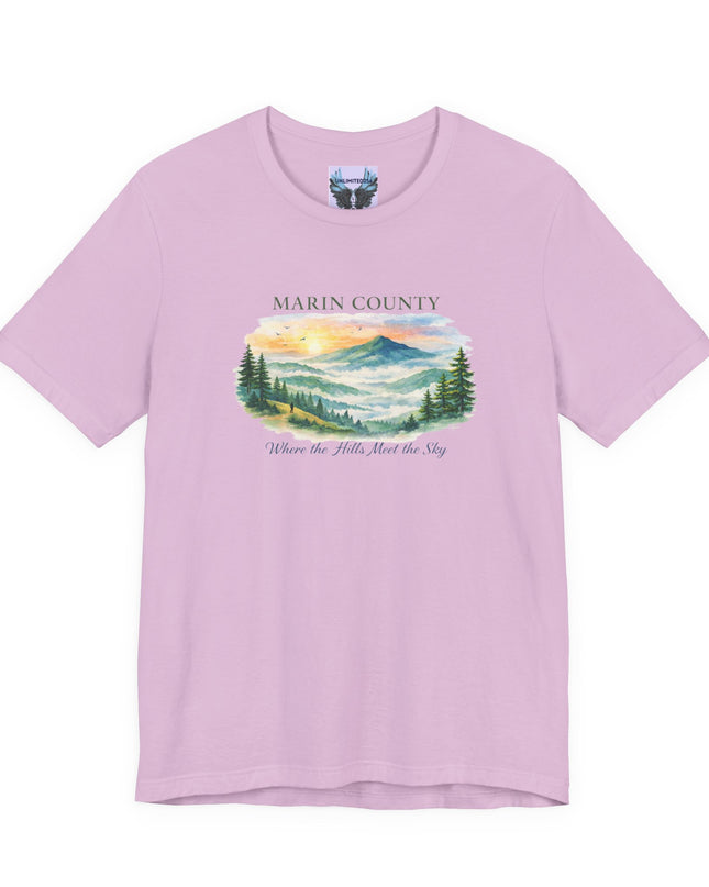 "Marin County, Where the Hills Meet the Sky" Unisex Jersey Short Sleeve Tee
